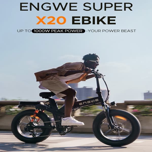 ENGWE X26/X24/X20 aikuisten kokoontaittuva sähköpyörä, kaksoisakku, kolmijousitettu sähköinen maastopyörä.