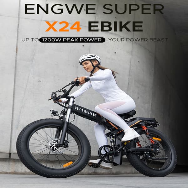 ENGWE X26/X24/X20 Foldelig elcykel for voksne, dobbelt batteri, tredobbelt affjedret elektrisk mountainbike.