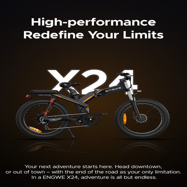 ENGWE X26/X24/X20 Foldelig elcykel for voksne, dobbelt batteri, tredobbelt affjedret elektrisk mountainbike.