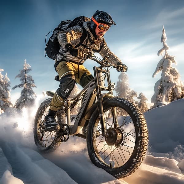 Aikuisten sähköpyörä, 48V 17Ah rasvarengas ebike moottori 2*1000W 48KM / h sähköpyörät 7-vaihteinen sähköinen maastopyörä