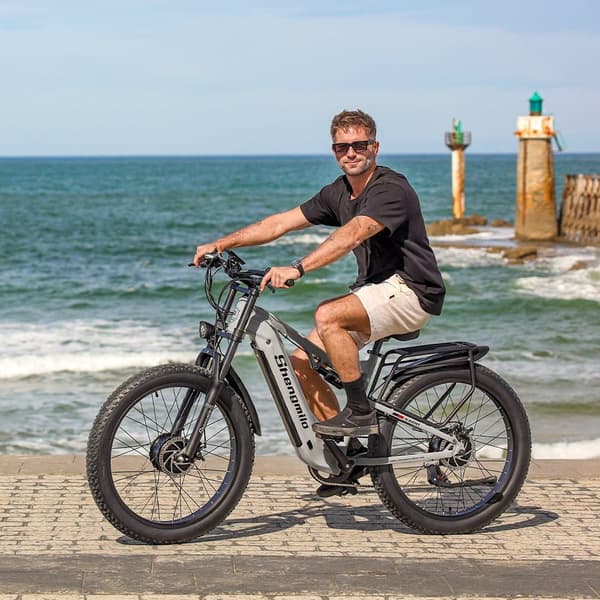 Shengmilo-S600 ebike elcykel 2*1000W Dobbelt motor & 48V17.5AH840WH Batteri Fedt Dæk ebike Mænds E-Mountain Bike