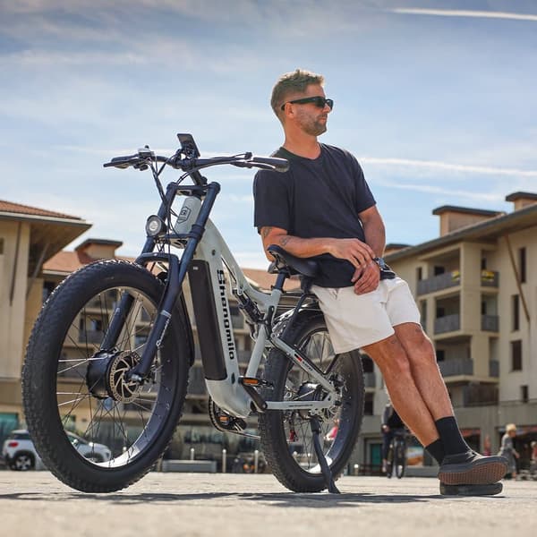 Shengmilo-S600 ebike elcykel 2*1000W Dobbelt motor & 48V17.5AH840WH Batteri Fedt Dæk ebike Mænds E-Mountain Bike
