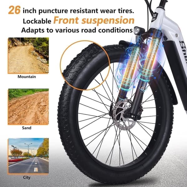 Shengmilo MX06 48V17.5AH 26 tommer 3.0 fedt dæk Mestno Električno Kolo Moško E-Mountain Ebike Snescooter Ebike 1000W Bafang Motor
