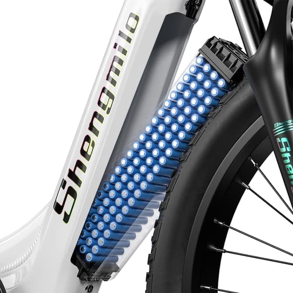 Shengmilo MX06 valkoinen sähköpyörä 1000W moottori, 48V17.5Ah irrotettava akku nimeltään 60km 26 tuuman työmatkapyörä