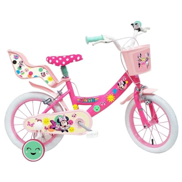 Minnie 14'' stadscykel för barn - MINNIE märke - Rosa färg - Bromsar fram &amp; bak