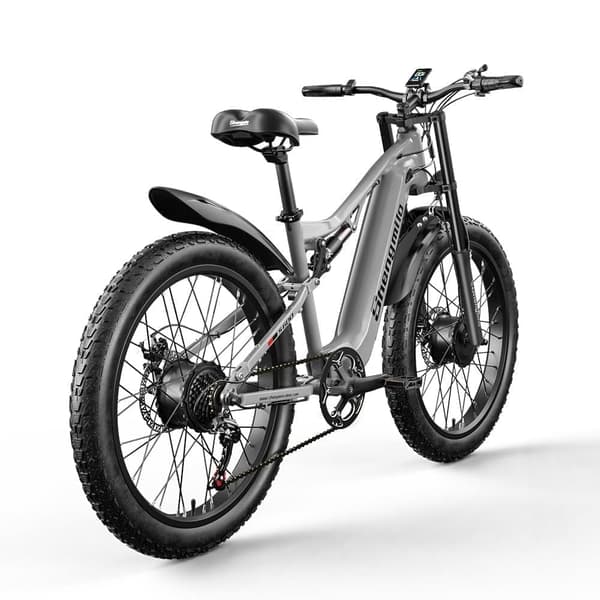 Elektrisk cykel dobbelt motor 1000W*2 - Shengmilo S600 - Elektrisk fedtcykel 26" - SAMSUNG batteri 48V17.5Ah - Max 48KM/H - Grå