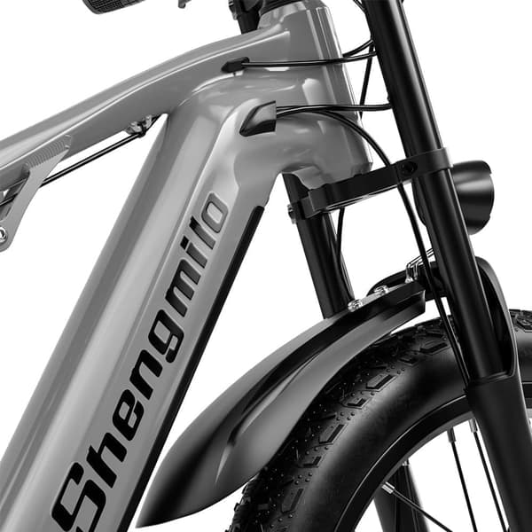 Elektrisk cykel dobbelt motor 1000W*2 - Shengmilo S600 - Elektrisk fedtcykel 26" - SAMSUNG batteri 48V17.5Ah - Max 48KM/H - Grå