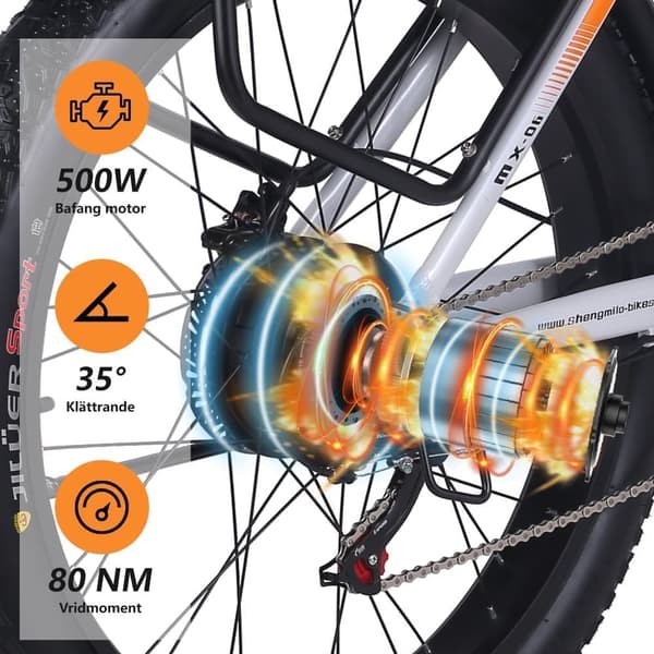 Elcykel för vuxna, uppgraderat 48V 17,5Ah löstagbart batteri Ebike 1000W Kraftfull motor, 50+ miles lång räckvidd, 26"x3" Fat Tire Mountainbike