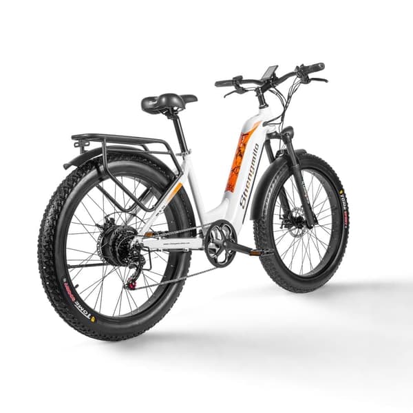 Elcykel för vuxna, uppgraderat 48V 17,5Ah löstagbart batteri Ebike 1000W Kraftfull motor, 50+ miles lång räckvidd, 26"x3" Fat Tire Mountainbike