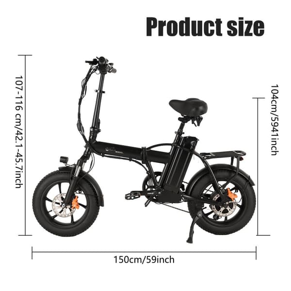 CMACEWHEEL AC16 foldbar by elcykel, 350W motor, 18Ah batteri, 16"*3,0" dæk.