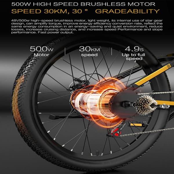 Bezior X500 Pro Electric Mountain Folding Bike, 500W moottori, 10.4AH akku, 26*1.95 renkaat, SHIMANO 7-nopeuksinen.