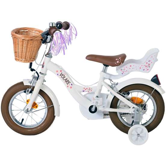 Børnecykel Volare - Blossom 12 Tommer Hvid - Håndbremse
