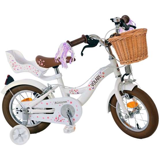 Børnecykel Volare - Blossom 12 Tommer Hvid - Håndbremse
