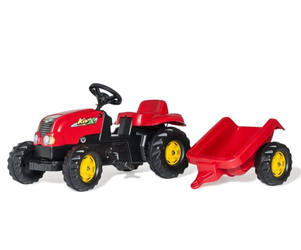 Rolly Toys 012121 Rolly Kid traktor med trailer Rød