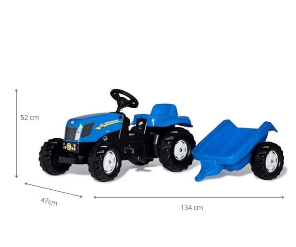 Rolly Toys 013074 Rolly Kid New Holland Landbrugstraktor med trailer