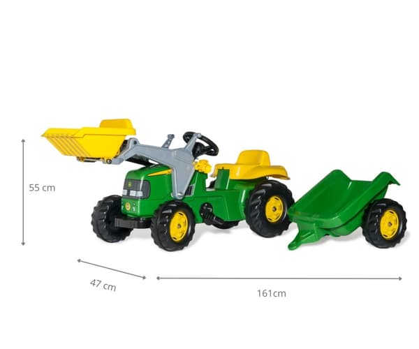 Rolly Toys 023110 Rolly Kid John Deere traktor med skovl og trailer