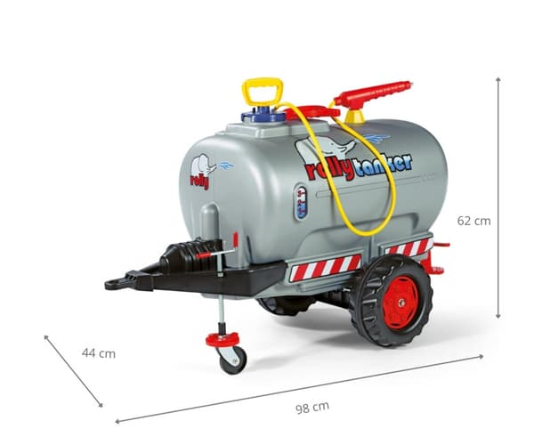 Rolly Toys 122776 Rolly Tankvogn tanktrailer med pumpe og injektor Grå 1-akslet