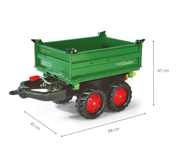 Rolly Toys 122202 Rolly Trailer - Mega Trailer Dark Green Wheels 2-axles