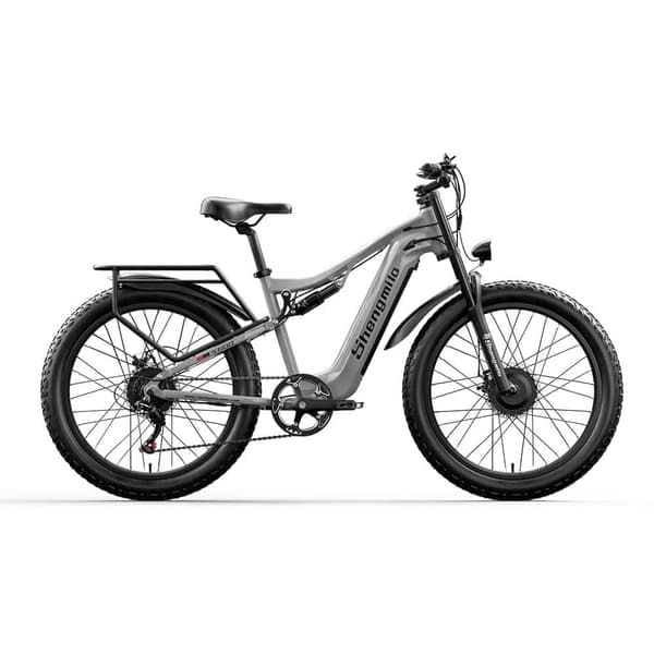 Sähköpyörä 2*1000W 48V 17.5AH irrotettava akku sähköpyörä 50KM/H SÄHKÖPYÖRÄ, jopa 60 mailia, maastossa 26" rasvarengas etujousitus-harmaa