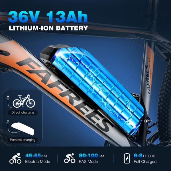 Fafrees Hailong One Mountain Ebike, 250W moottori, 13AH akku, 26*2.1 renkaat, Shimano 21 nopeus.