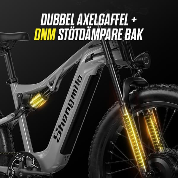 SHENGMILO sähköpyörä 2*1000W 48V 17.5AH Ebike 26"X3" rasvarengas 80 mailia pitkä kantama Beach Mountain täysjousitettu sähköpyörä