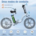 Miniatyrbild 3 av 4: EVERCROSS 20" EK6 hopfällbar elcykel - Avtagbar 48V 15Ah batteri 250W Motor Justerbar höjd - Dubbla skivbromsar - Vit