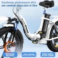 Miniatyrbild 4 av 4: EVERCROSS 20" EK6 hopfällbar elcykel - Avtagbar 48V 15Ah batteri 250W Motor Justerbar höjd - Dubbla skivbromsar - Vit