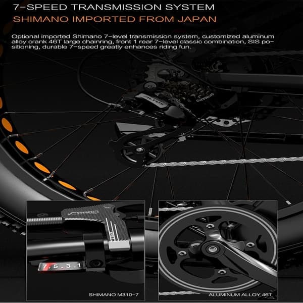 Dukawey Silvertip8 1000W 26” Fat Bike E-Mountain Bike ，52V 20Ah Samsung batteri ，Fuldaffjedret elcykel。