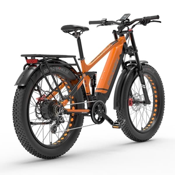 Dukawey Silvertip8 1000W 26" Fat Bike E-maastopyörä ，52V 20Ah Samsung-akku ，Täysjousitettu sähköpyörä.
