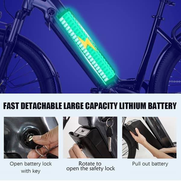 CMACEWHEEL L26 elcykel för vuxna, 500W motor, 17AH batteri, 26"*2,1" däck, 7 hastigheter, maxhastighet: 45KM/H