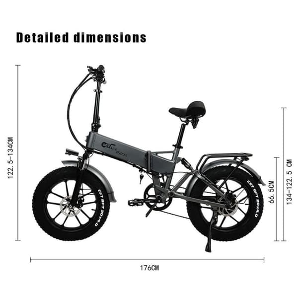 CMACEWHEEL RX20 folde elcykel for voksne, 750W motor, 17AH batteri, 20"*4.0" fedtdæk i ét stykke, Shimano 7-gears.