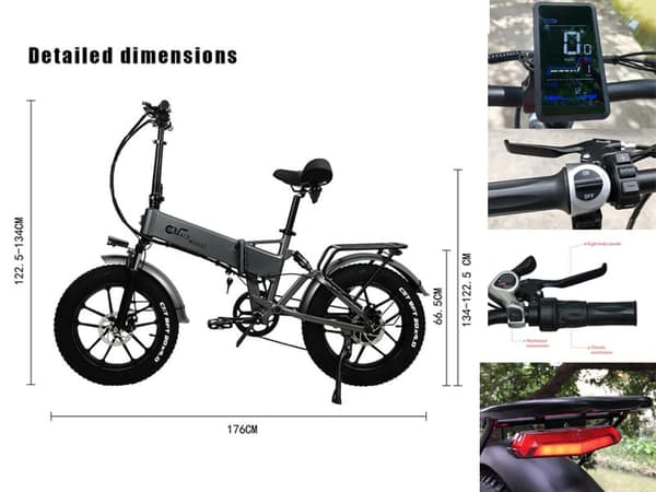 CMACEWHEEL RX20 folde elcykel for voksne, 750W motor, 17AH batteri, 20"*4.0" fedtdæk i ét stykke, Shimano 7-gears.