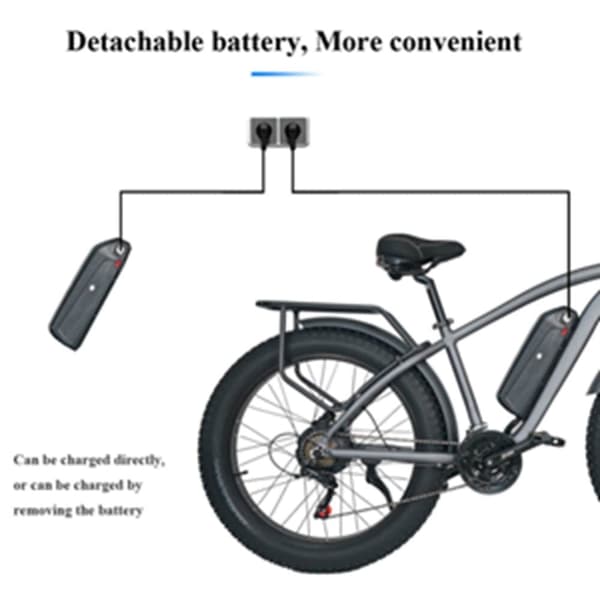 CMACEWHEEL M26 elcykel för vuxen, 750W motor, 17AH batteri, 26*4,0" däck, maximal hastighet kan nå 45KM/H.
