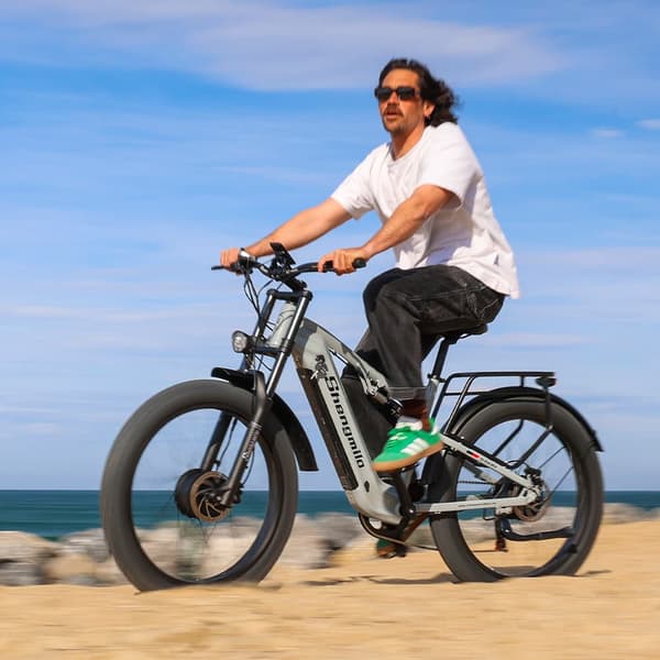 Shengmilo S600 Elcykel herr 2000W Dubbelmotoreffekt 48V 17,5AH Batteri 45KM/H Fettdäck Fullfjädrad Elcykel