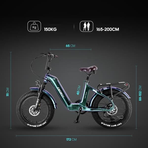 Fafrees F20 Master elcykel 45KM-H 48V 22,5Ah 500W aluminiumhjul 20" Grön