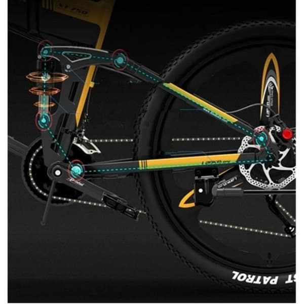 Lankeleisi XT750 Sport elcykel 14,5ah 48V 33km-h 500W Ramversion 26 aluminiumhjul 26"Vit