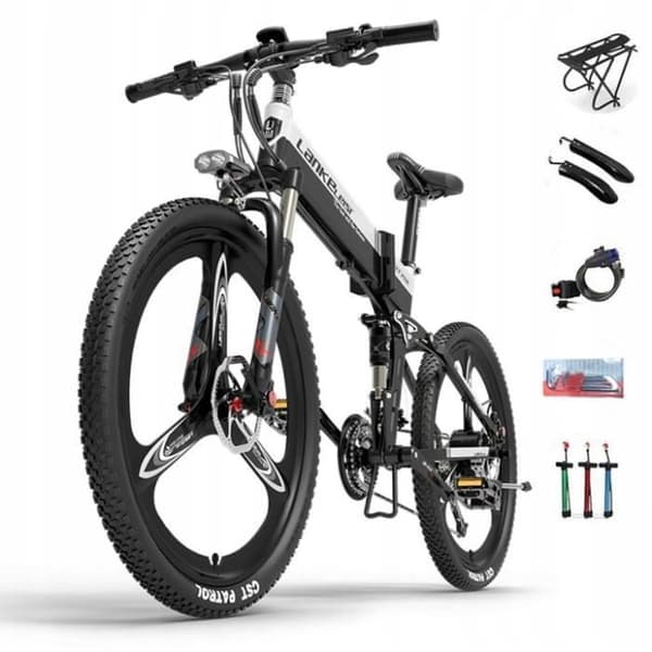 Lankeleisi XT750 Sport elcykel 14,5ah 48V 33km-h 500W Ramversion 26 aluminiumhjul 26"Vit