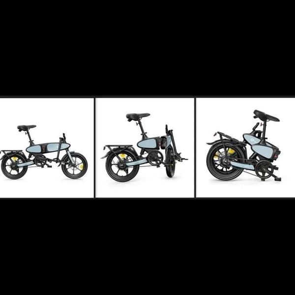 Elcykel DYU C2 250W 25km/h 45KM 7,5Ah 48V aluminiumram 16" hjul svart