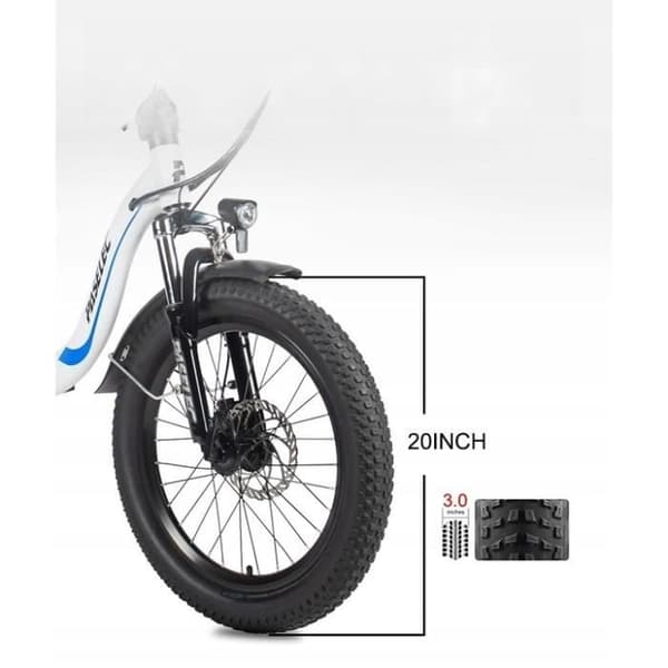 Paselec PX3 elcykel 48V 13Ah 750W 45km-h 90KM fällbart aluminiumhjul 20" vit