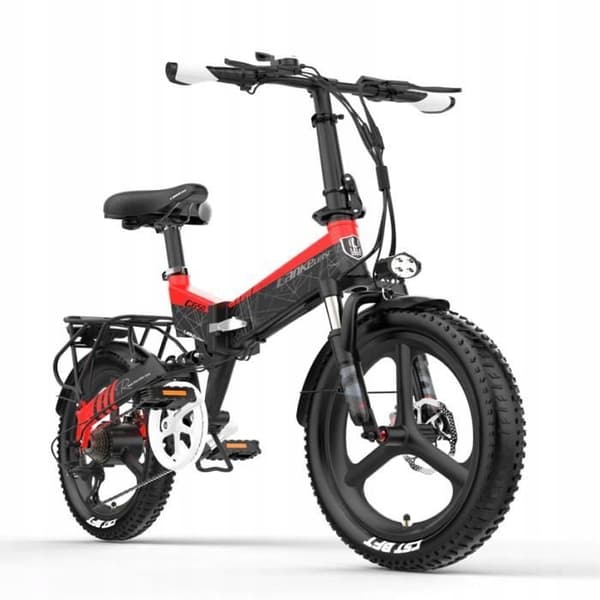 Elcykel - Lanceleisi - G650 - 20 tum - 500W - 48V 12,8Ah - Röd