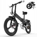Miniatyrbild 1 av 6: LANKELEISI G660 hopfällbar elcykel 500W 110KM 12,8AH 35Km/h MTB-ram M aluminiumhjul 20" svart