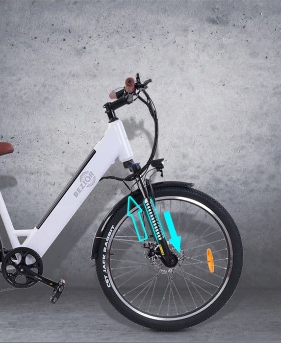 Bezior M3 elcykel aluminiumhjul 26" svart 500W 48V 10.4AH 26" MTB E-cykel SHIMANO 7-växlad Vit