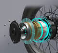 Miniatyrbild 6 av 6: Bezior M3 elcykel aluminiumhjul 26" svart 500W 48V 10.4AH 26" MTB E-cykel SHIMANO 7-växlad Vit