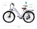 Miniatyrbild 2 av 6: Bezior M3 elcykel aluminiumhjul 26" svart 500W 48V 10.4AH 26" MTB E-cykel SHIMANO 7-växlad Vit