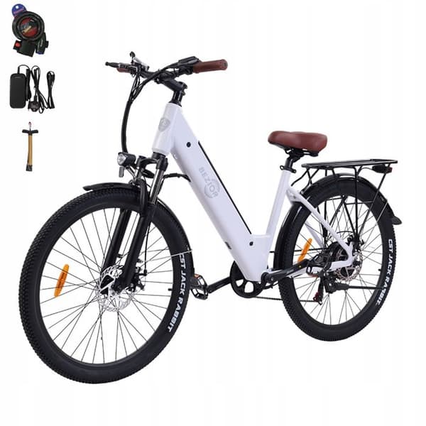 Bezior M3 elcykel aluminiumhjul 26" svart 500W 48V 10.4AH 26" MTB E-cykel SHIMANO 7-växlad Vit
