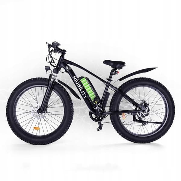 Niubility B26 elcykel aluminiumhjul 26" svart 48V 1000W 12,5AH 35KM/H 26 Inch SHIMANO 7-växlad transmission svart