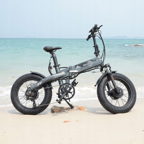 Bezior XF005 EBIKE,1000W 22.4AH 32km/h elcykel, M-ram, aluminium, 20" hjul, hopfällbar mountainbike E-bike grå