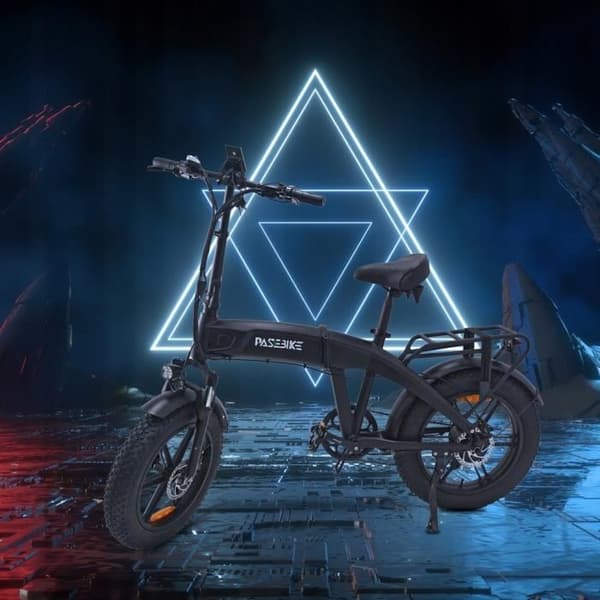 Elcykel - PASEBIKE - EB05 - 80KM räckvidd - 500W effekt - Fällbar 20 tum svart