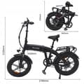 Miniatyrbild 4 av 6: Elcykel - PASEBIKE - EB05 - 80KM räckvidd - 500W effekt - Fällbar 20 tum svart