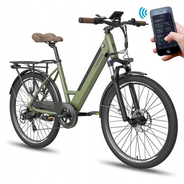 FAFREES F26 Pro elcykel med ca 10AH 36V 380W 25KM-H 90KM aluminiumhjul 26" grön